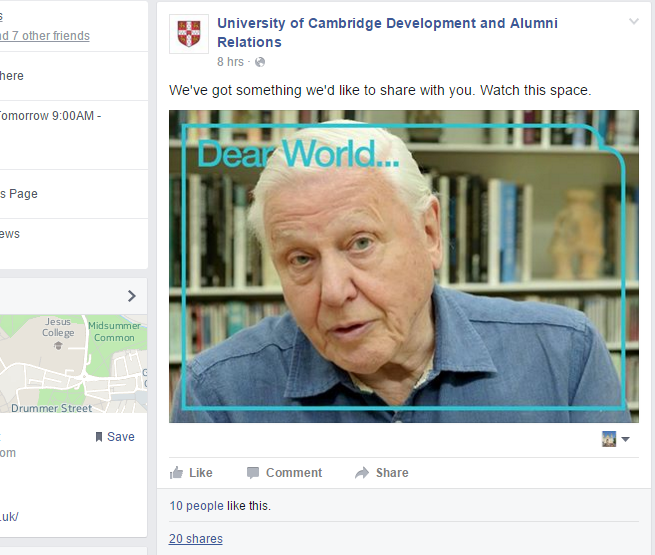 Alumni and Development Office being all mysterious. Wonder why.