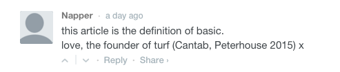 Turf's response to Oxford's article. Ha ha.