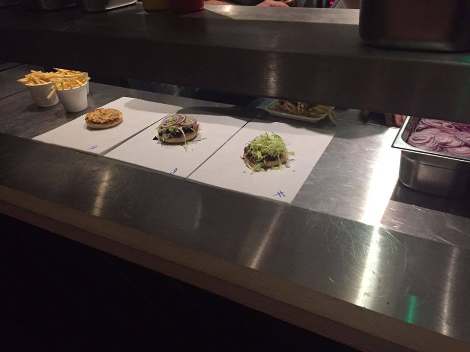 Burgers in the making