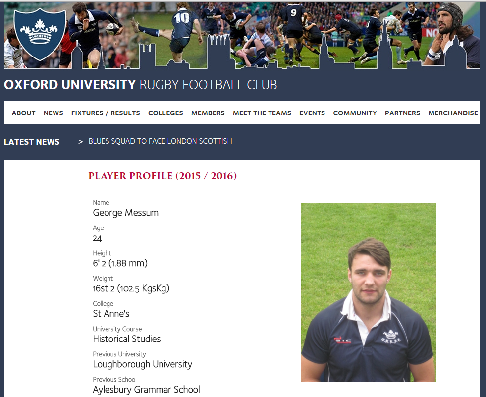 Sausage legs' profile on the OURFC website