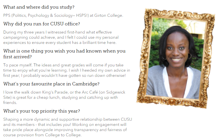 She has a bigger mandate than any CUSU President in years