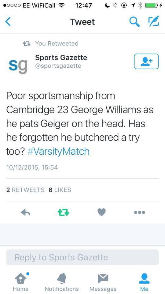 Twitter / Sport / varsity / George Williams