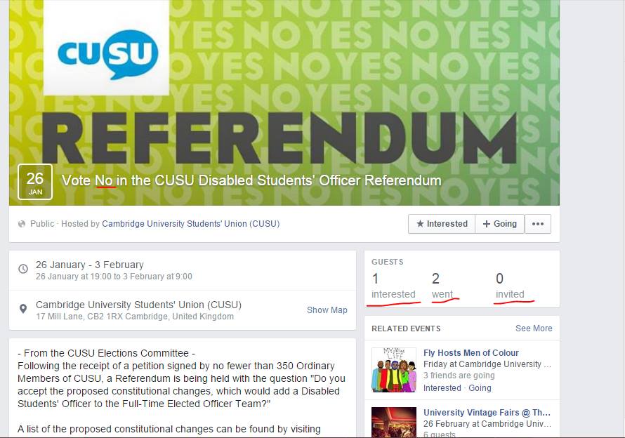 And one of them was an impartial CUSU observer.