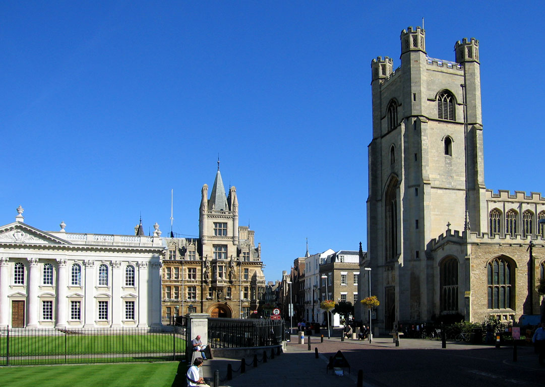 Caius caught in the anti-intellectual shadow of Great St Mary's.