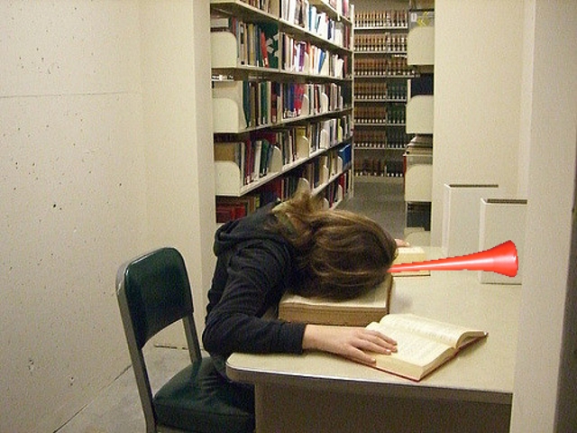You might be good at revising, but try not to blow your own trumpet in the library