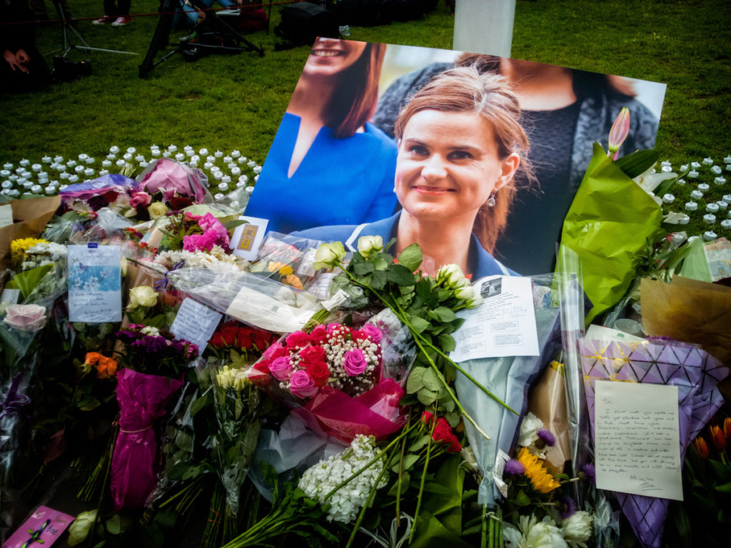 The Jo Cox memorial site in London