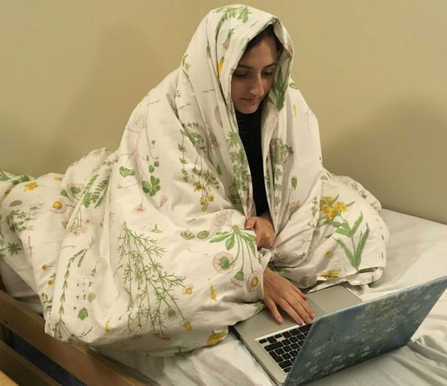 A social butterfly who refuses to fly from her cocoon.