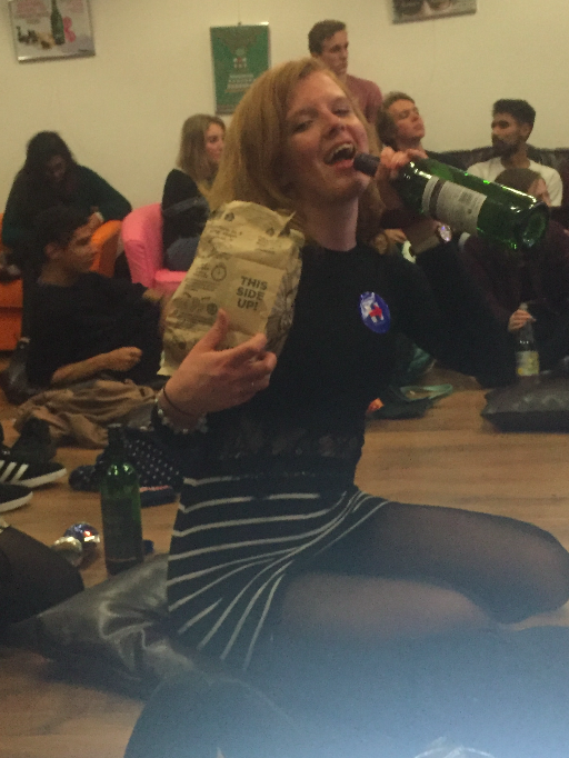 Make American great again. By drinking and eating popcorn until it is all over