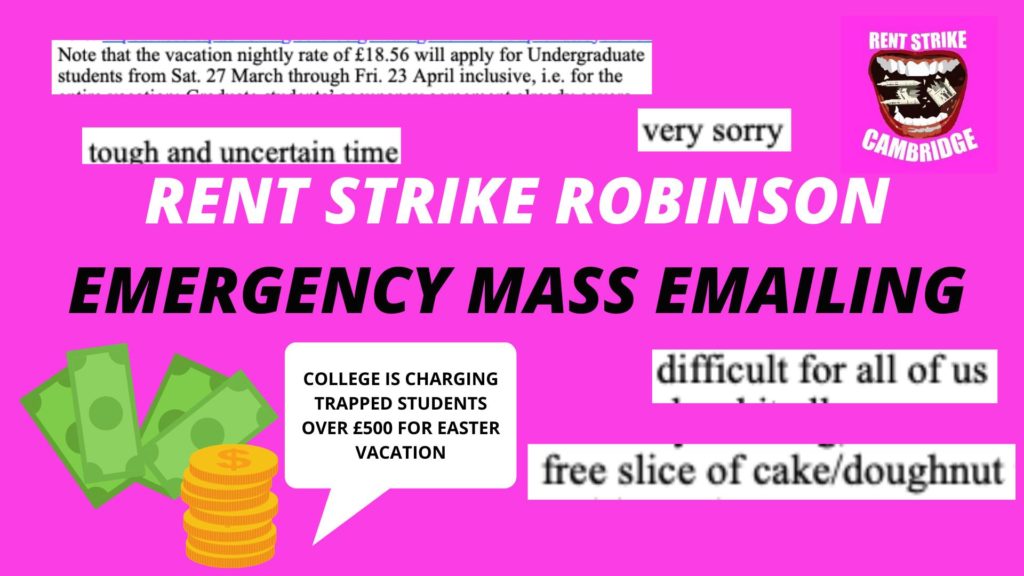 Authors own screenshot from Rent Strike Robinson on Facebook