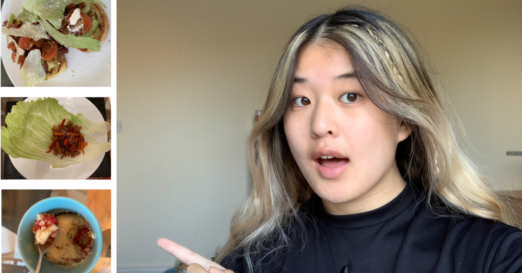 Girl pointing at food
