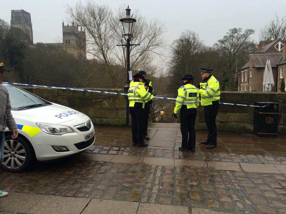 The scene where a body was retrieved earlier today