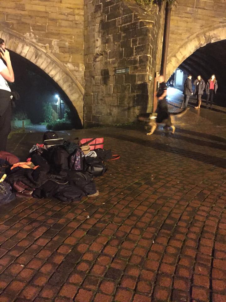 Durham's only dog unit arrived at the scene shortly after they were alerted.