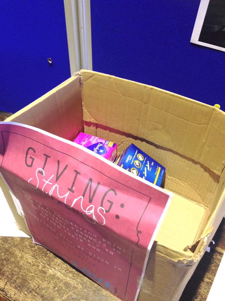 There are donation boxes in your colleges