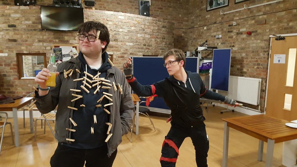 He's behind you