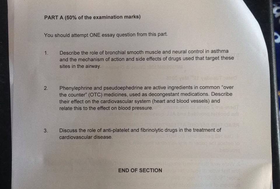 Q4 nowhere to be seen in the Pharmacy paper.