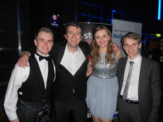 2) (From L to R) Calum Macdonald, BBC News Beat presenter Chris Smith, Hannah Whitcombe and Alasdair Keane