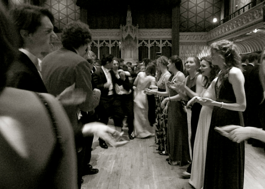 Dressing all fancy and a bit of Scottish dancing. Classic Edinburgh.