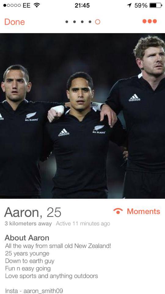 He may be an All Black, but that bio is fucking tragic.