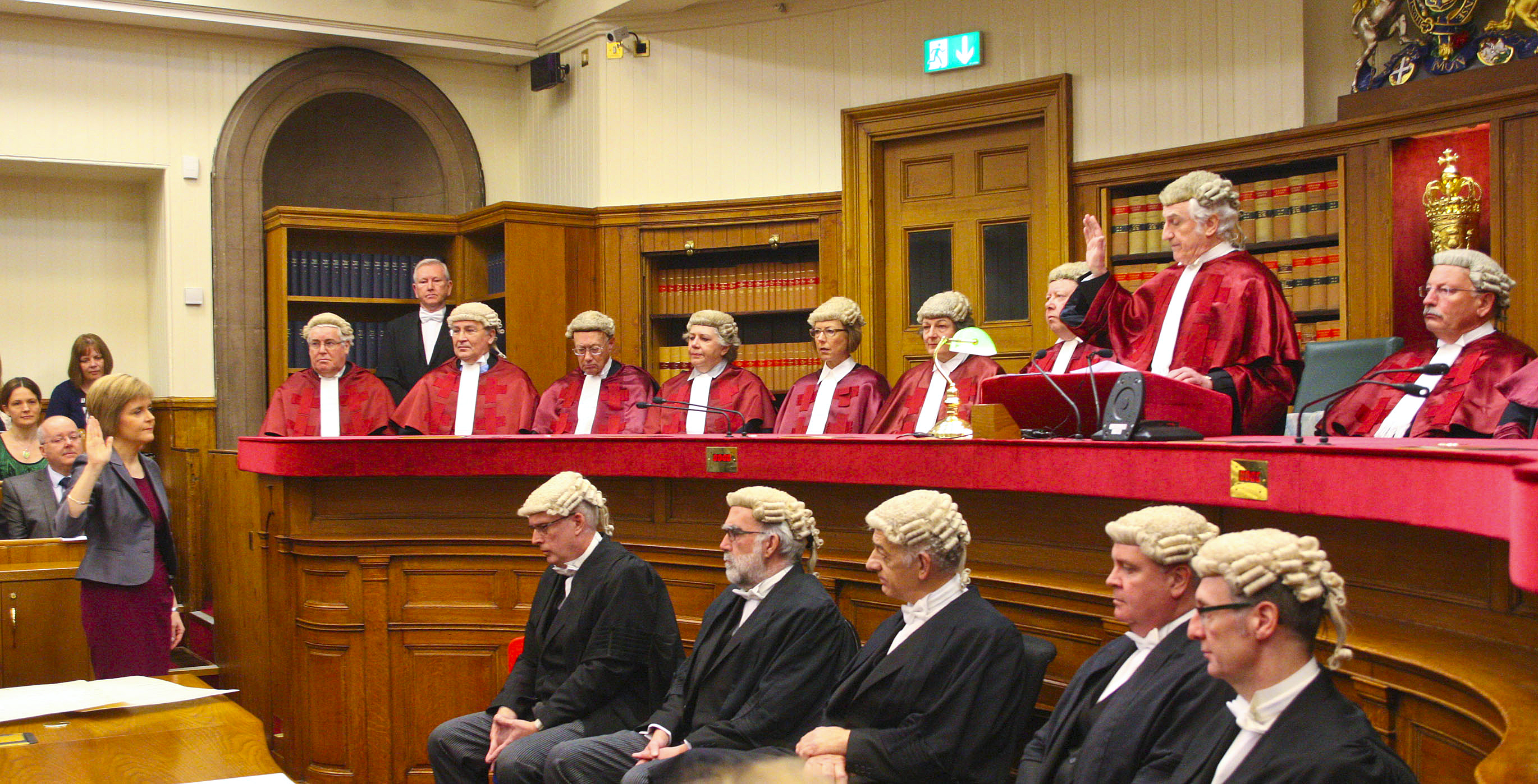 Nicola Sturgeon swearing office at the Court of Session.
