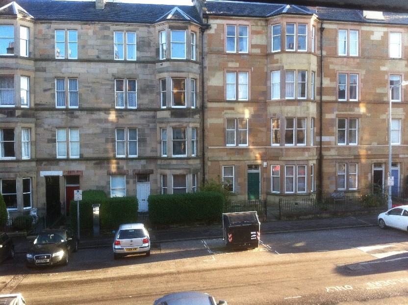 The view across the street: scene of many a naked sighting