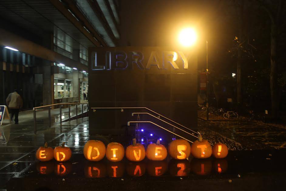 The protest was held around Central campus