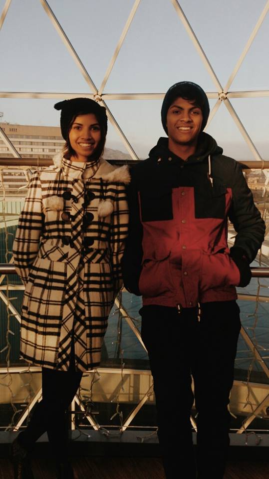 My brother and I, pretending we're tourists