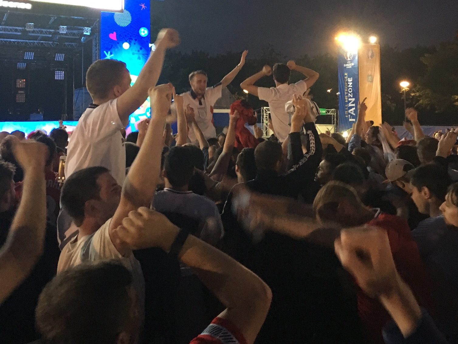 England celebrate Dier's free kick