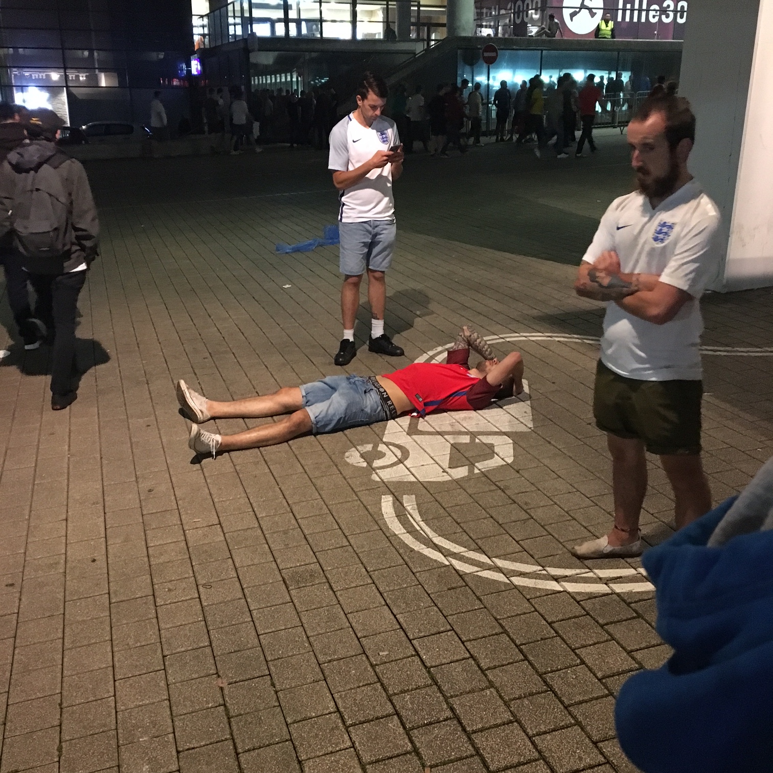 Dejected supporters after the game