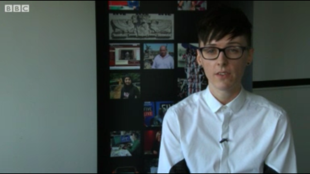 Darren in a video for the BBC