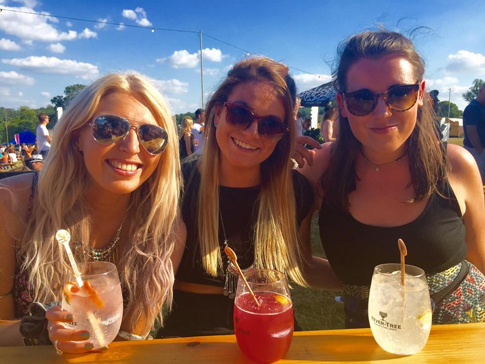Some girls enjoying a gin on a summer's day