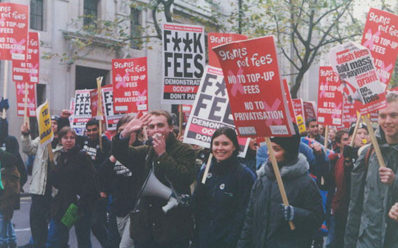 The raising of tuition fees to £9000, implemented in 2012, led to widespread protests