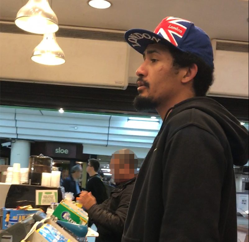 racist guy at victoria station trump 