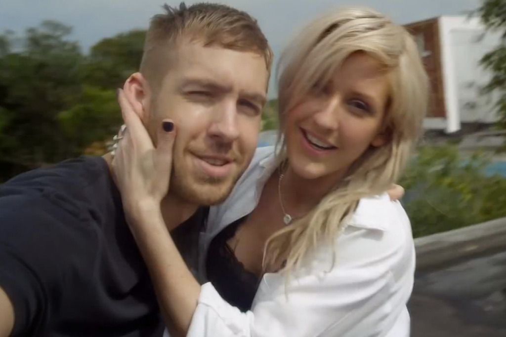 Image may contain: Calvin Harris transformation, Calvin Harris, Ellie Goulding, girlfriend, 2012, Wedding Gown, Man, Dress, Smile, Gown, Wedding, Bridegroom, Female, Robe, Fashion, Jewelry, Necklace, Accessory, Accessories, Face, Human, Person, Clothing, Apparel