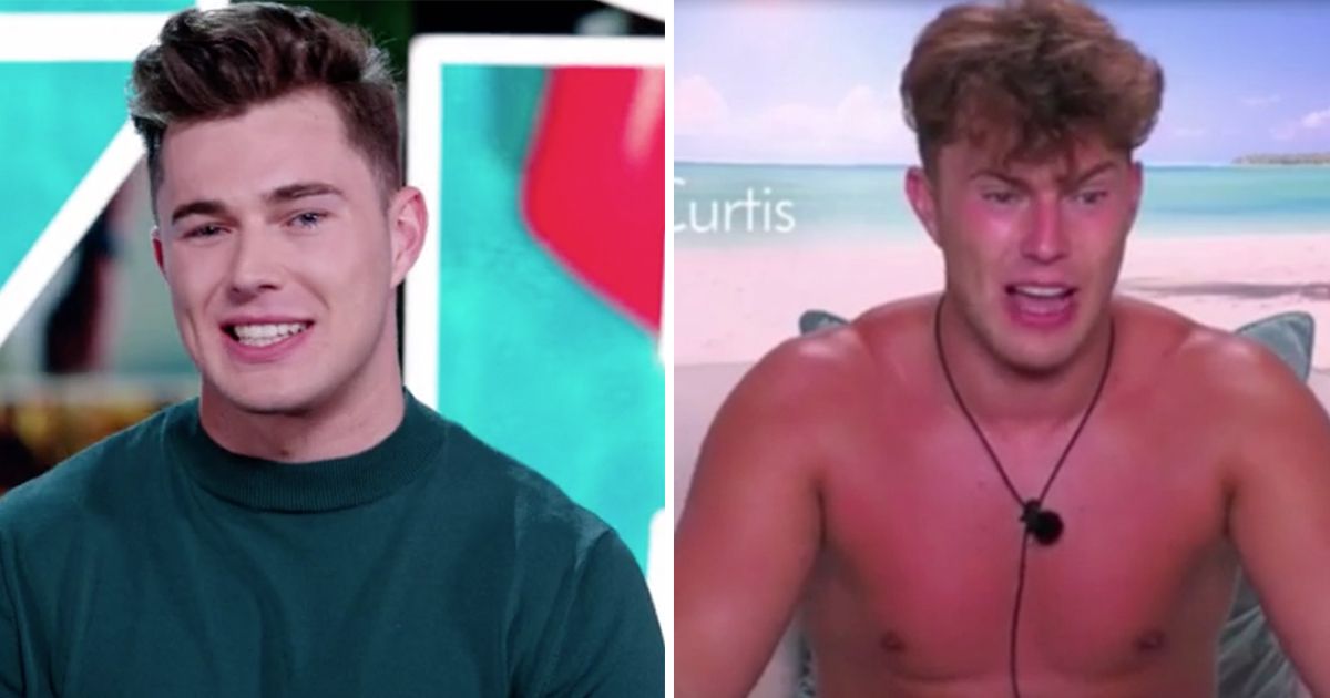 Image may contain: Love Island tans, Love Island, tan, burn, sun, before, after, tanformation, Curtis, Head, Smile, Man, Boy, Person, Face, Human