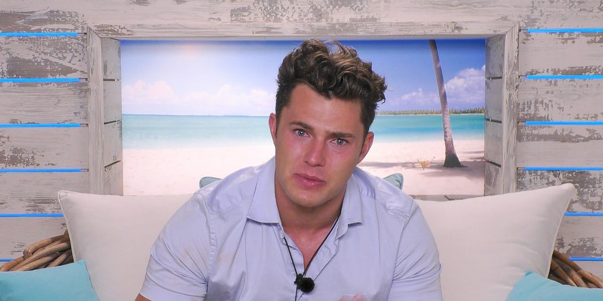 Image may contain: Love Island prize money, Love Island, final, Curtis, split, steal, love, money, final, winners, 2019, final date, last, episode, Sitting, Portrait, Photo, Photography, Clothing, Apparel, Face, Man, Human, Person