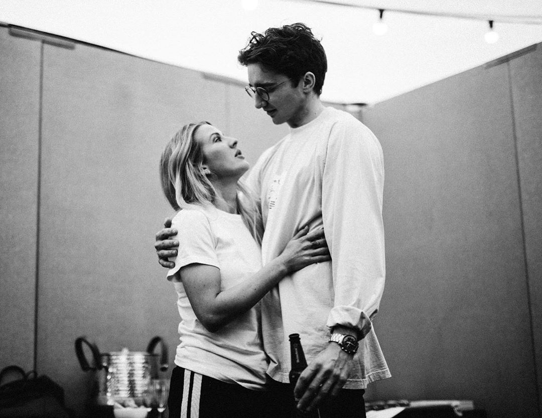 Image may contain: Caspar Jopling, Ellie Goulding, wedding, ceremony, pictures, wife, husband, fiancé, age, Instagram, together, family, job, Finger, Sleeve, Apparel, Clothing, Human, Person