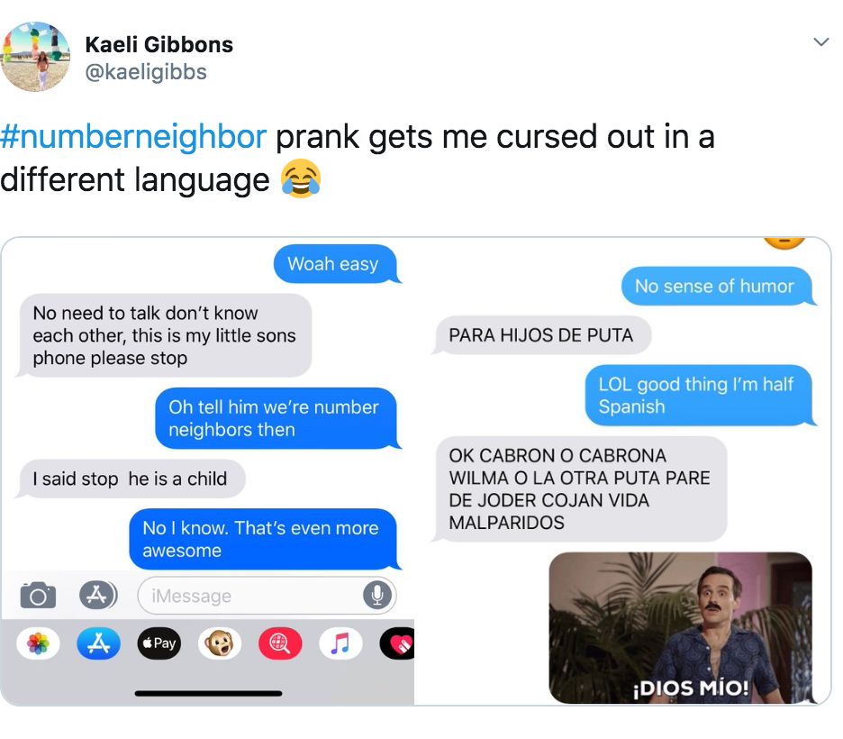 Image may contain: Number neighbour, text door, neighbour, twitter, challenge, meme, examples, what is, how to do, explained, origin, tweet, prank, numberneighbour, Text Message, Person, Human, Text