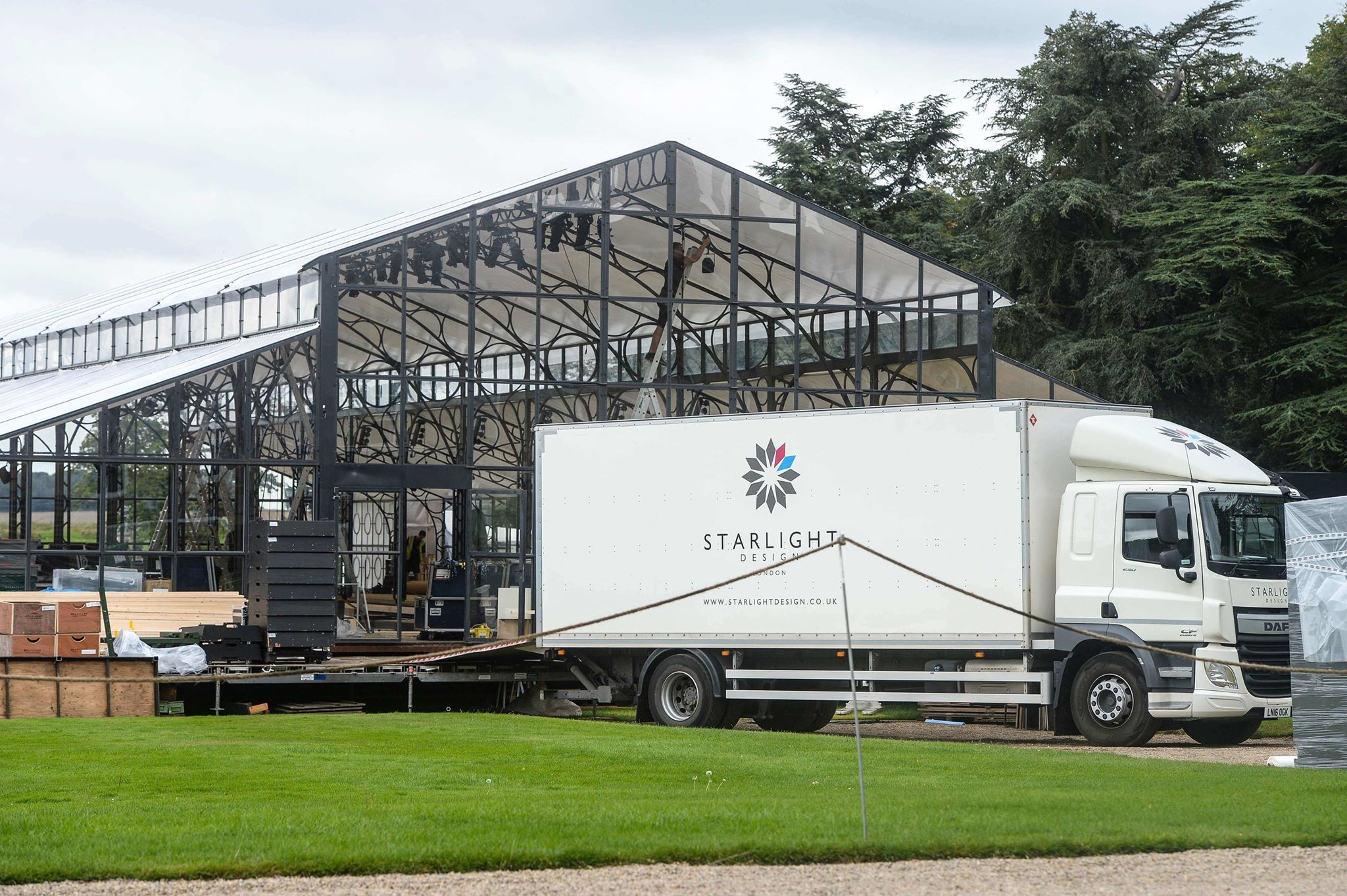 Image may contain: Caspar Jopling, Ellie Goulding, wedding, ceremony, pictures, wife, husband, fiancé, Castle Howard, stately home, venue, Yorkshire, guests, list, Trailer Truck, Rv, Van, Truck, Transportation, Vehicle