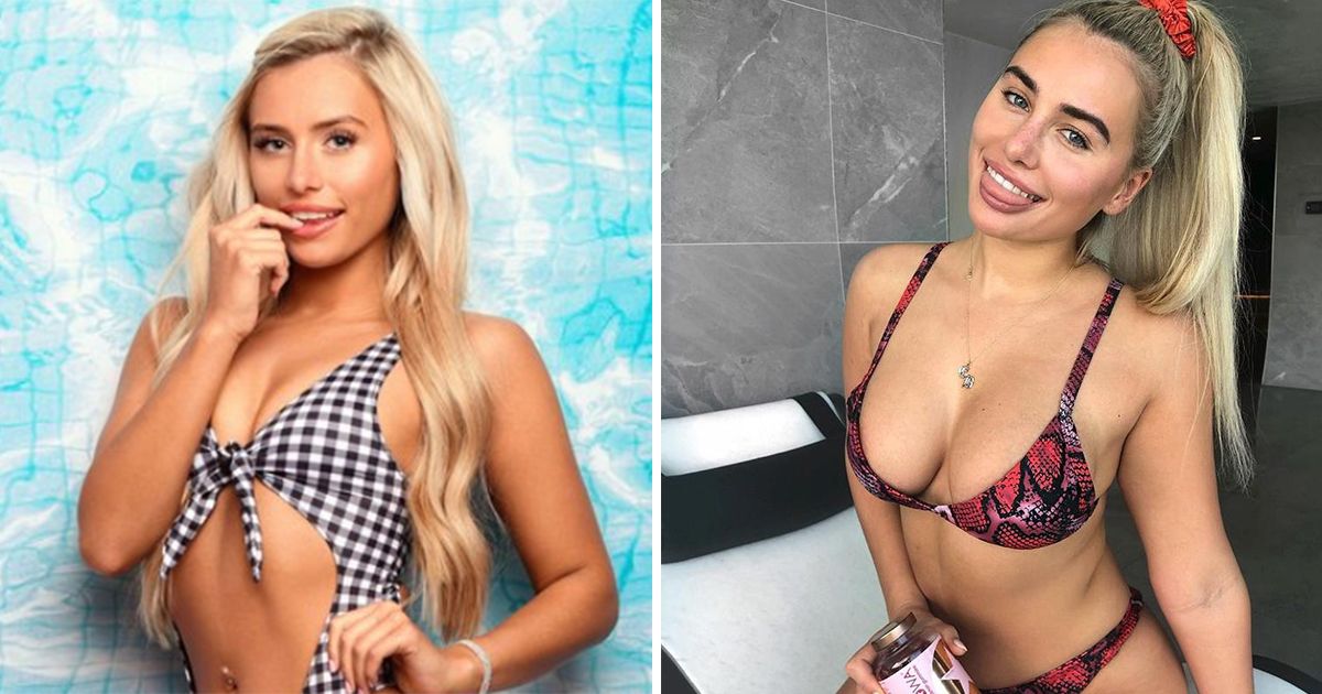 Image may contain: Love Island transformations, Love Island, 2018, series four, Ellie Brown, then, now, before, after, plastic, cosmetic, surgery, filler, lips, boob job, veneers, teeth, glow up, change, Bra, Swimwear, Face, Underwear, Lingerie, Child, Kid, Girl, Blonde, Woman, Teen, Female, Apparel, Clothing, Person, Human