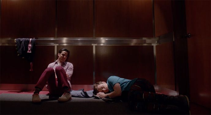 Image may contain: Elevator, Sleeping, Asleep, Lighting, Person, Human