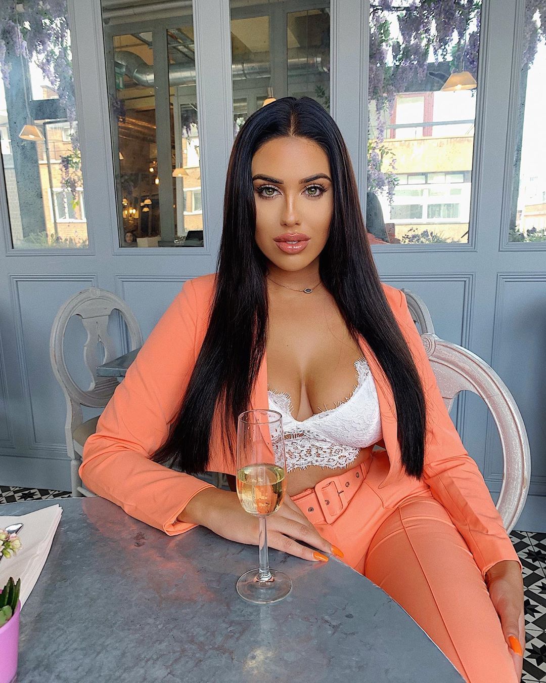 Image may contain: Love Island 2019 contestants, Love Island, 2019, now, job, Instagram, updates, news, latest, series five, Anna Vakili, Fashion, Furniture, Couch, Indoors, Interior Design, Goblet, Long Sleeve, Sleeve, Glass, Home Decor, Person, Human, Clothing, Apparel