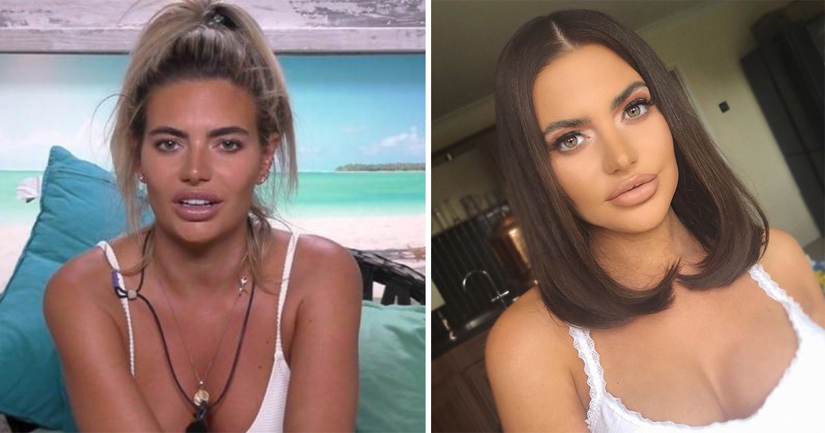 Image may contain: Love Island transformations, Love Island, 2018, series four, Megan Barton-Hanson, then, now, before, after, plastic, cosmetic, surgery, filler, lips, boob job, veneers, teeth, glow up, change, Photo, Portrait, Photography, Woman, Apparel, Clothing, Dating, Accessories, Jewelry, Necklace, Accessory, Female, Smile, Face, Person, Human