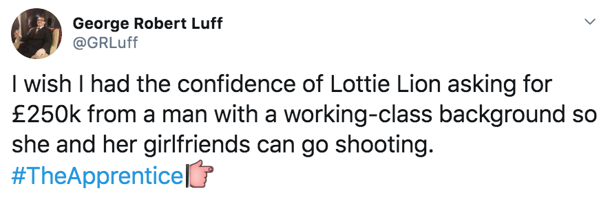 The Apprentice, 2019, final five, interviews, interview stage, memes, reactions, last night, fired, Lottie, Lewis, Pamela, Scarlett, Carina, final, apprentice, candidates, business plans