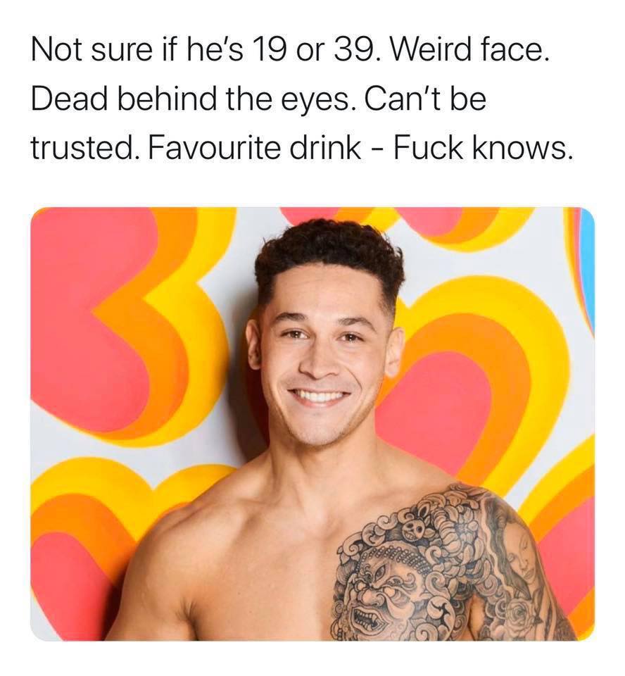 Love Island, Winter Love Island, winter, Cape Town, South Africa, Twitter, thread, judge, looks, meme, savage, hilarious, memes, Made In Poor Taste, 2020, cast, Islanders, contestants, lineup