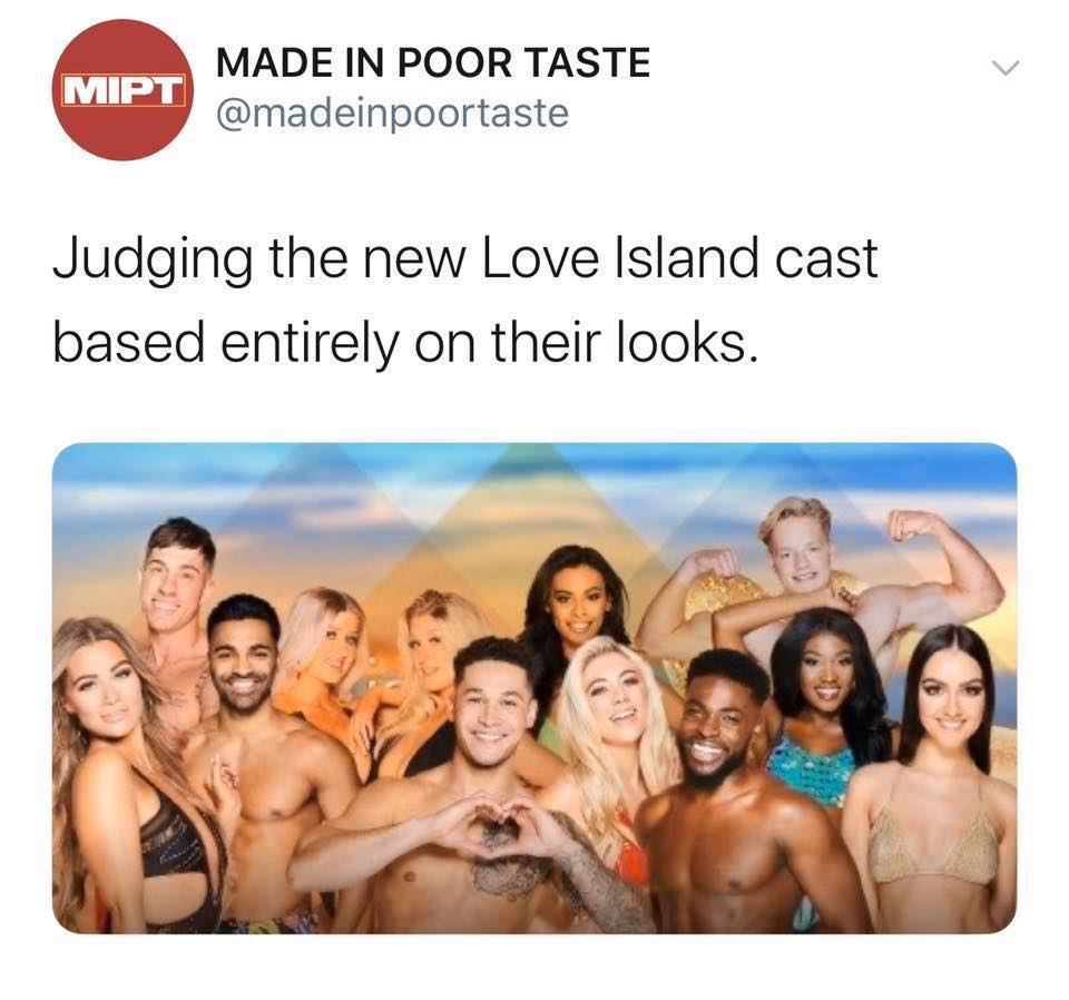 Love Island, Winter Love Island, winter, Cape Town, South Africa, Twitter, thread, judge, looks, meme, savage, hilarious, memes, Made In Poor Taste, 2020, cast, Islanders, contestants, lineup