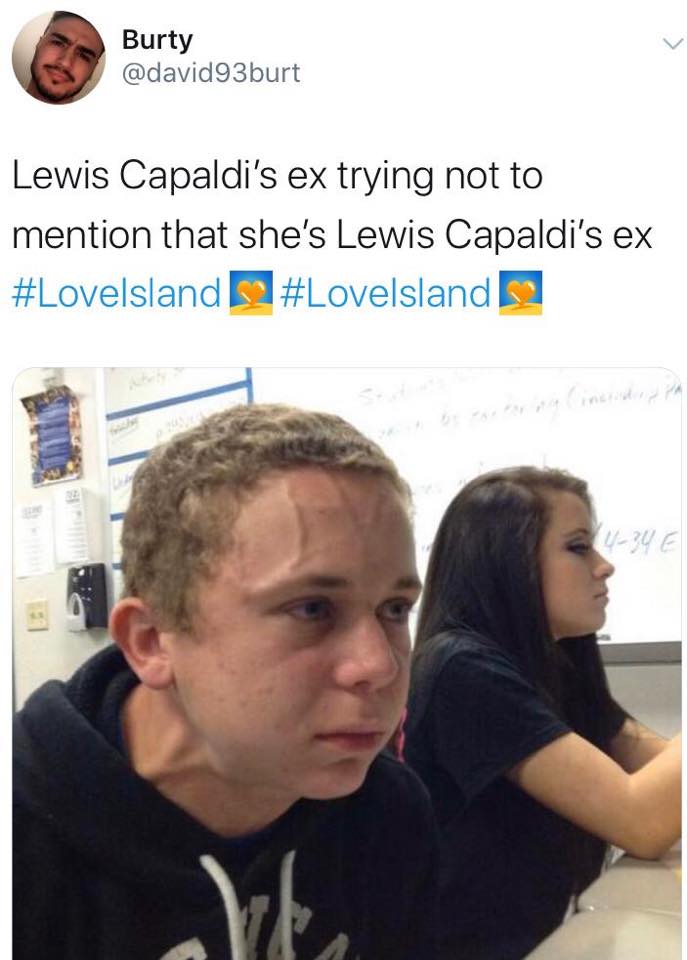 Love Island, memes, meme, reaction, Twitter, funny, savage, winter, winter love island, south africa, cape town, Paige, Lewis Capaldi