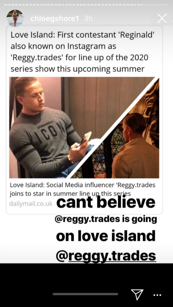 Love Island, 2020, Reggy Trades, Reginald, Daily Mail, contestant, Instagram 