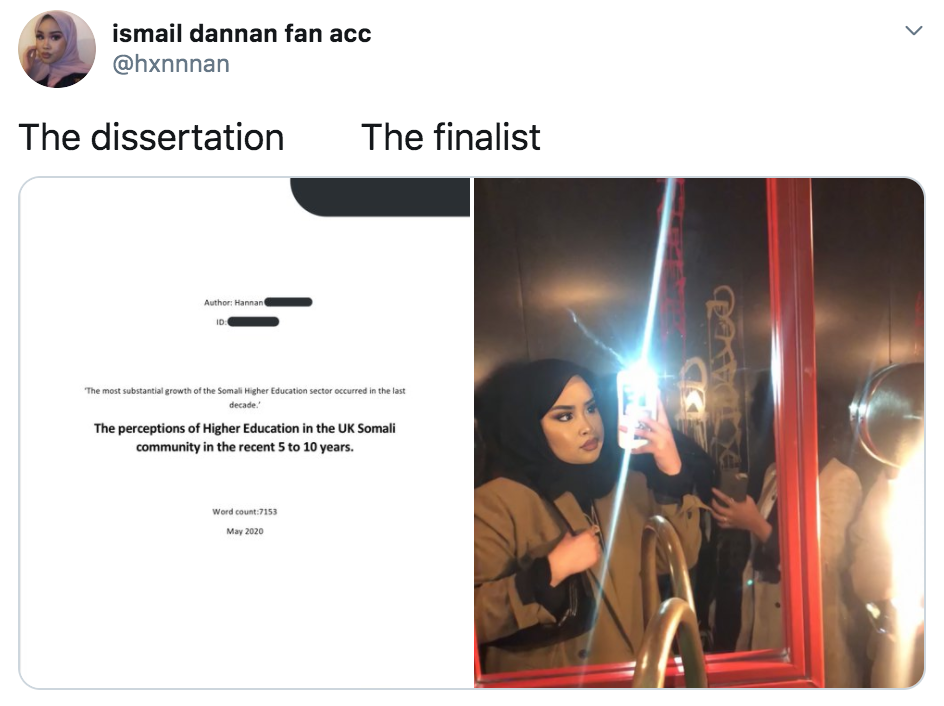 The Dissertation, The Finalist, The Graduate, memes, meme, viral, Twitter, diss, hand in, picture