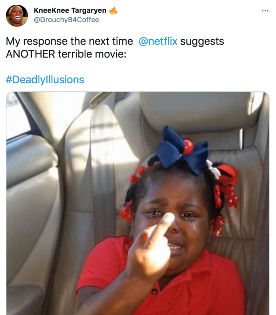 Deadly Illusions, Netflix, memes, meme, reaction, Twitter, review, movie, film