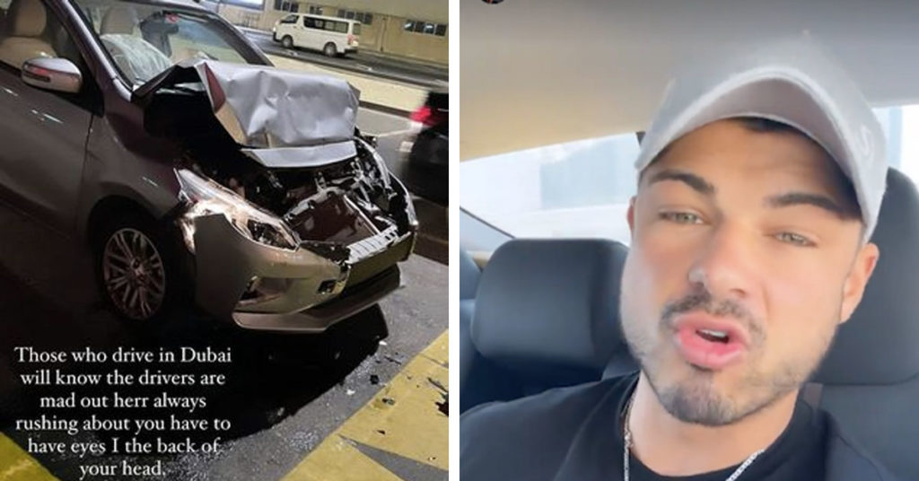 love island anton car crash